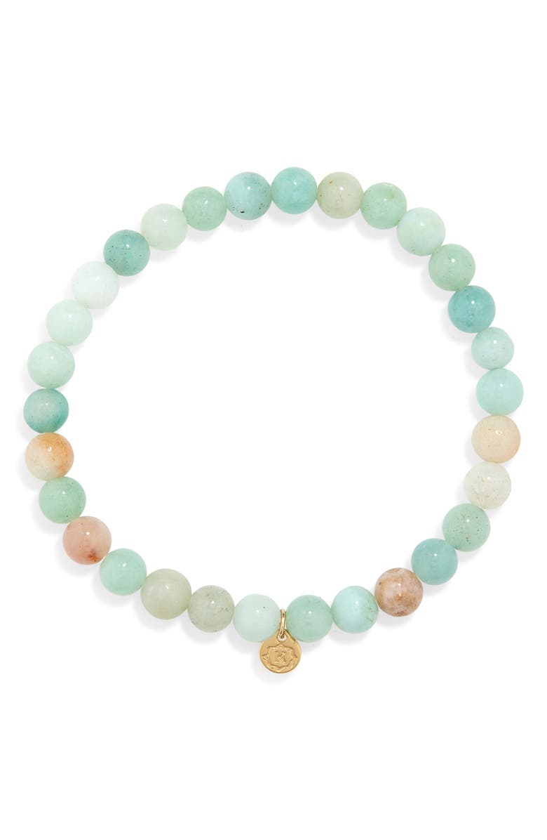 Kiara by Ki-Ele Farrah Intention Amazonite Beaded Bracelet, Main, color, Gold/ Blue Green