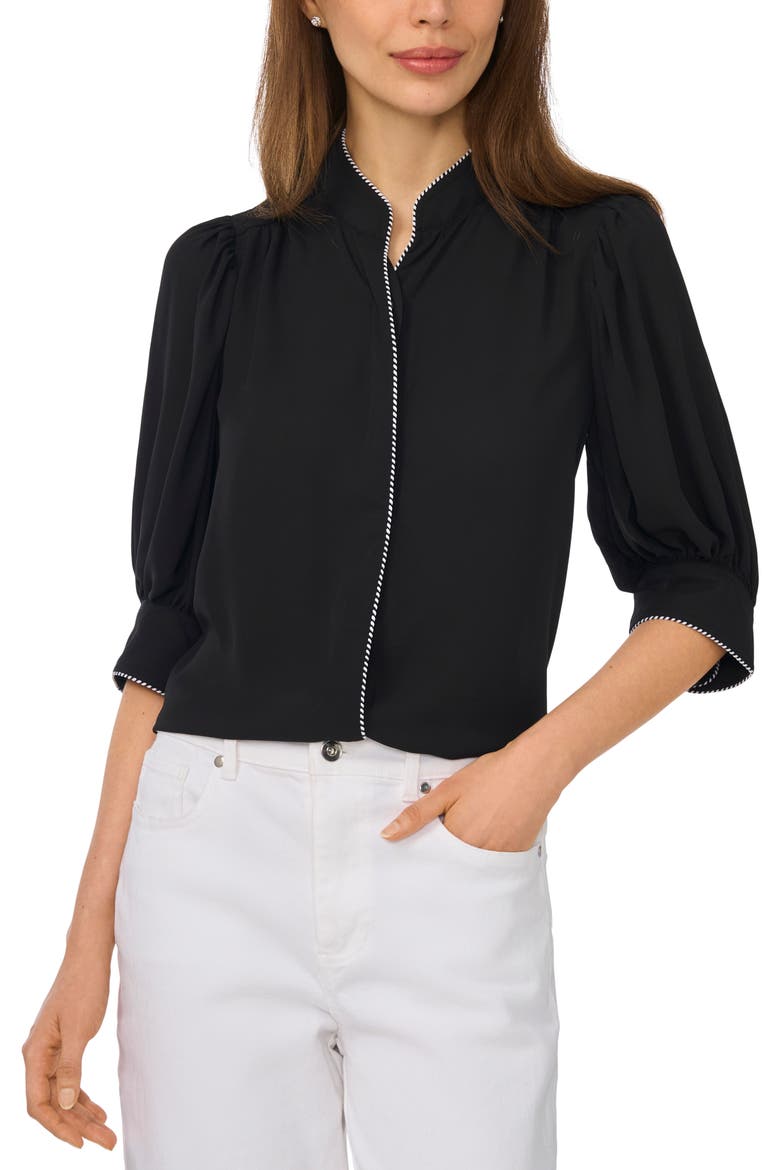 Pearce Puff Sleeve Top, Main, color, RICH BLACK