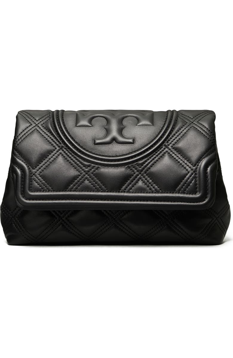 Tory Burch Fleming Soft Quilted Leather Clutch, Main, color,