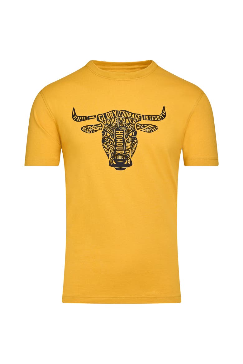 YFC Word Bull Head T-Shirt, Alternate, color, Yellow
