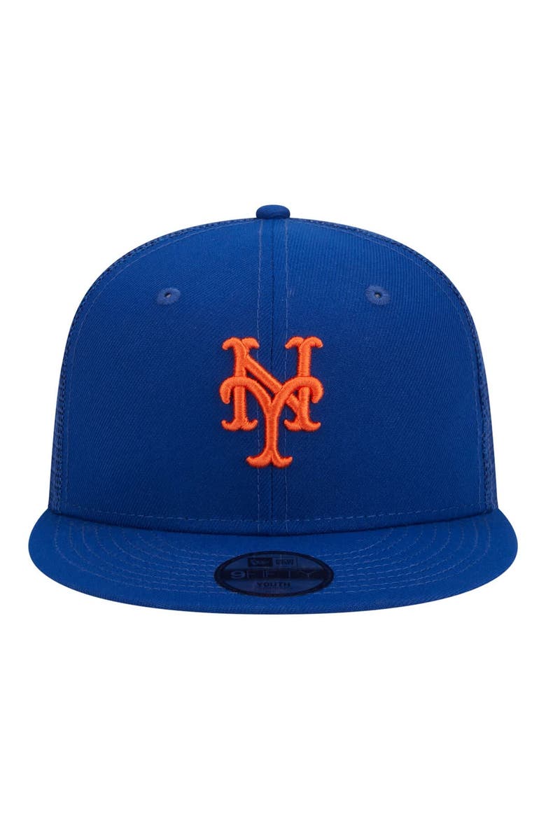 Youth New Era  Royal New York Mets 9FIFTY Trucker Snapback Hat, Alternate, color, Royal