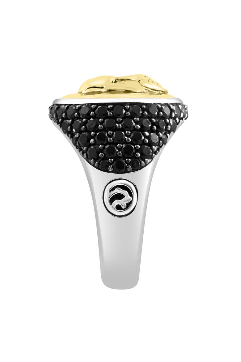 Men's Black Spinel Animal Two-Tone Ring, Alternate, color, BLACK