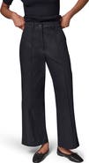 Donna Karan New York Pintucked Mid Rise Straight Leg Twill Crop Pants