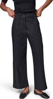 Donna Karan New York Pintucked Mid Rise Straight Leg Twill Crop Pants