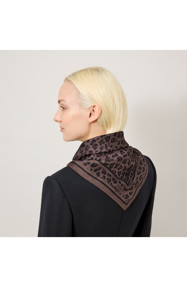 Mulberry Square Scarf - Leopard, Alternate, color, Ebony