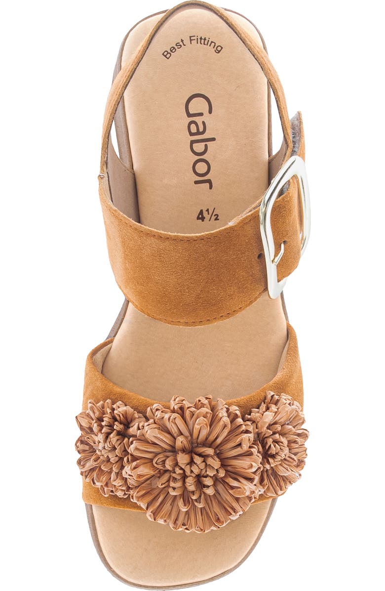 Gabor Raffia Appliqué Platform Sandal, Alternate, color, Valley