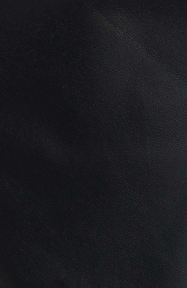 En Saison Pleated Faux Leather Minidress, Alternate, color, Black