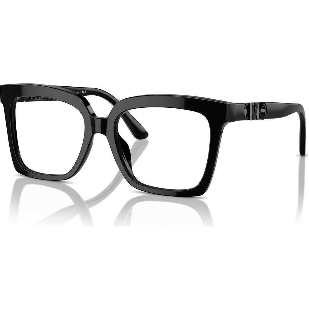 Michael Kors 53mm Square Optical Glasses In Black