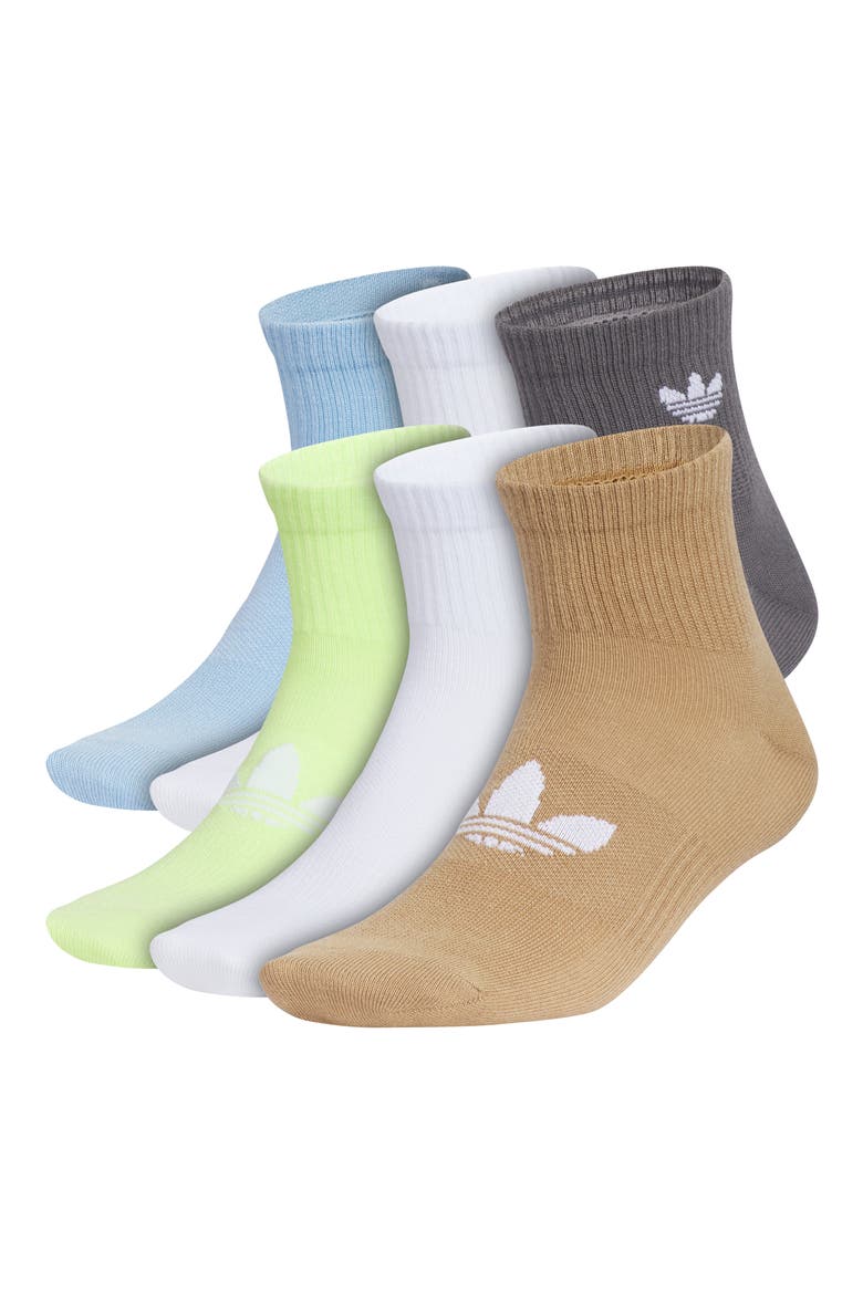 Assorted 3-Pack Superlite Performance Quarter Crew Socks, Main, color, ASH BLUE/ WHITE/ LIME GREEN