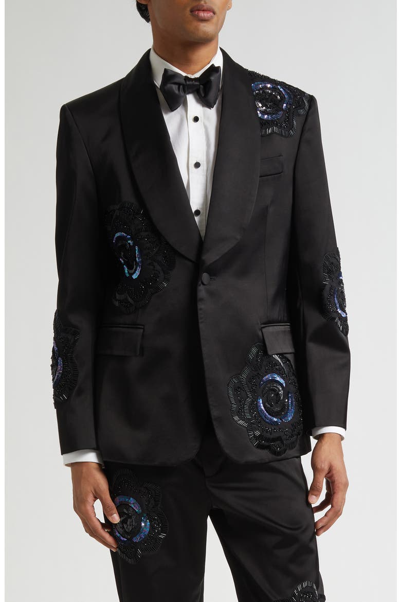 Poppy Shawl Collar Wool Suit Jacket, Main, color, BLACK
