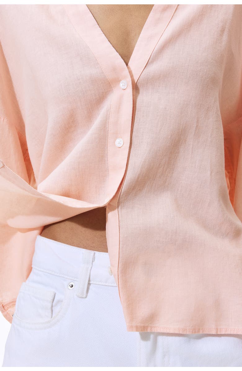 H&M Linen-blend Shirt, Alternate, color, Light Pink