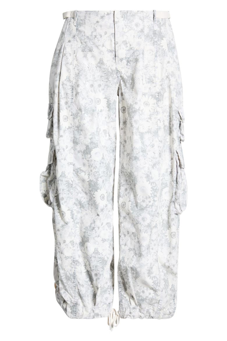 Charmer Floral Cotton Blend Utility Pants, Main, color, CAMO FLORAL IVORY