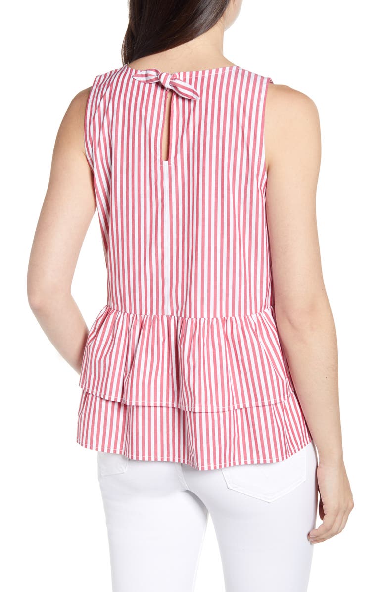 vineyard vines Grier Stripe Peplum Top, Alternate, color,