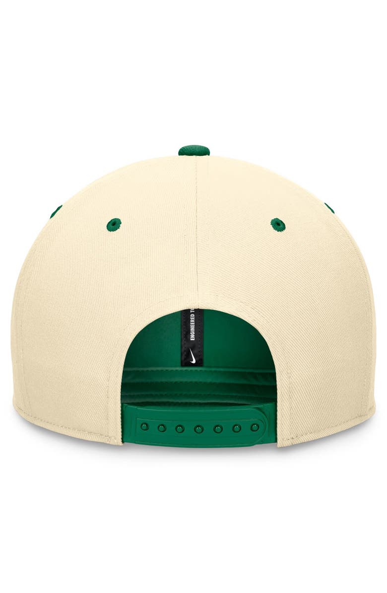 Nike Men's Nike Cream/Green Oakland Athletics Rewind Cooperstown Collection Performance Snapback Hat, Alternate, color,