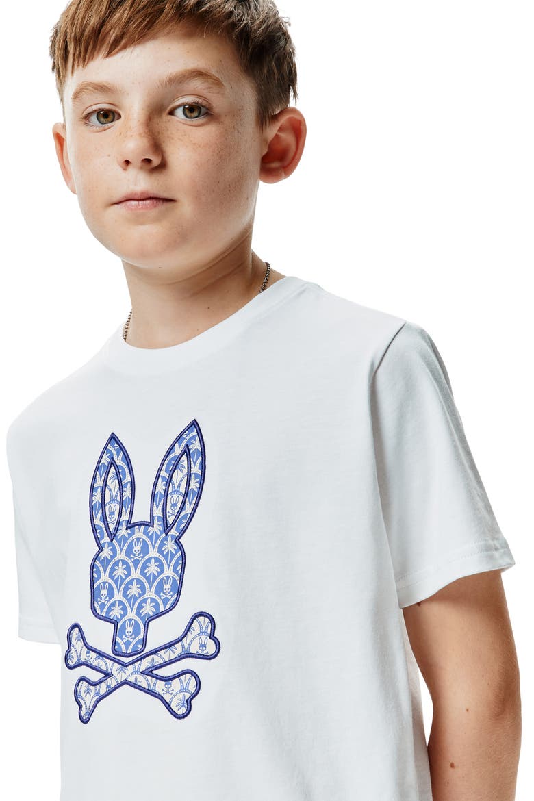 Kids' Brad Embroidered Appliqué Pima Cotton T-Shirt, Alternate, color, WHITE