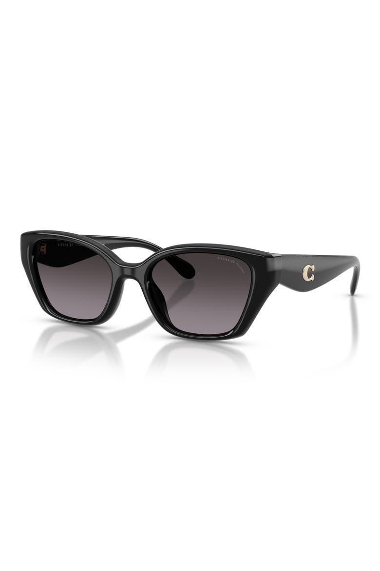 53mm Gradient Polarized Irregular Sunglasses, Alternate, color, BLACK / GREY GRADIENT POLAR