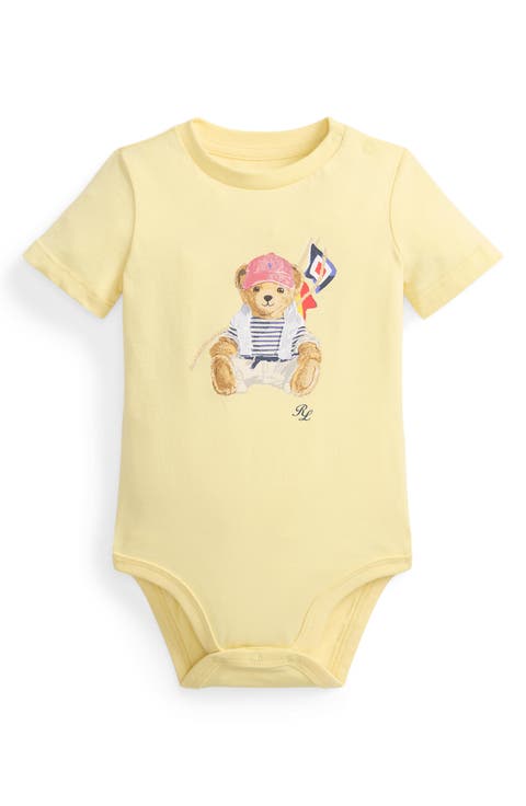 Polo Bear Cotton Jersey Bodysuit