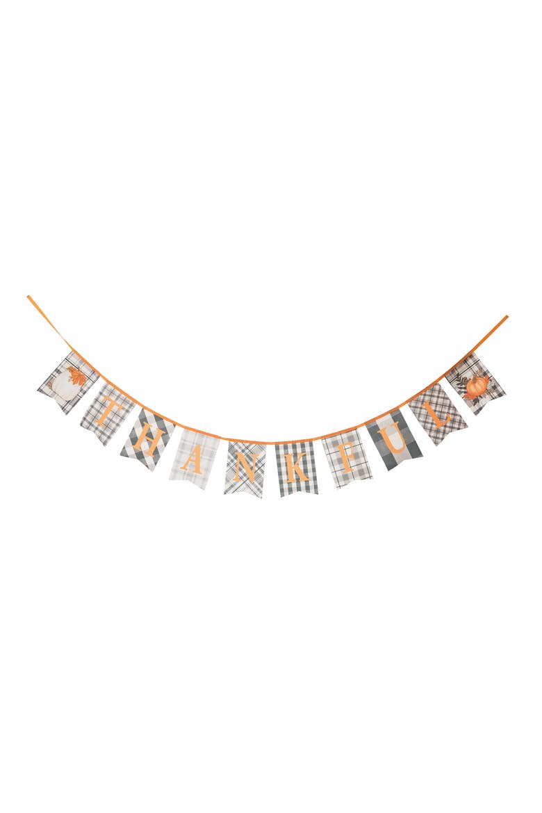 79" Thankful Fall Thanksgiving Banner, Main, color, Orange