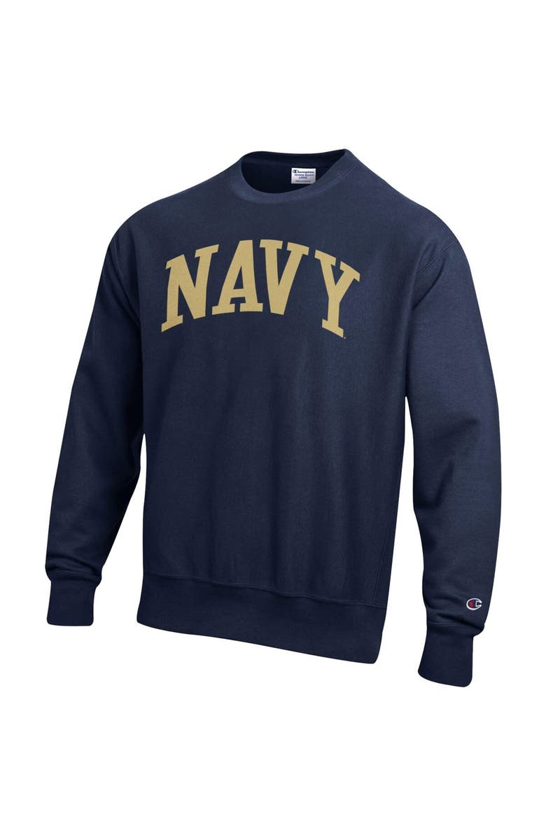 Champion Men's Champion Navy Navy Midshipmen Arch Reverse Weave Pullover Sweatshirt, Alternate, color, 
