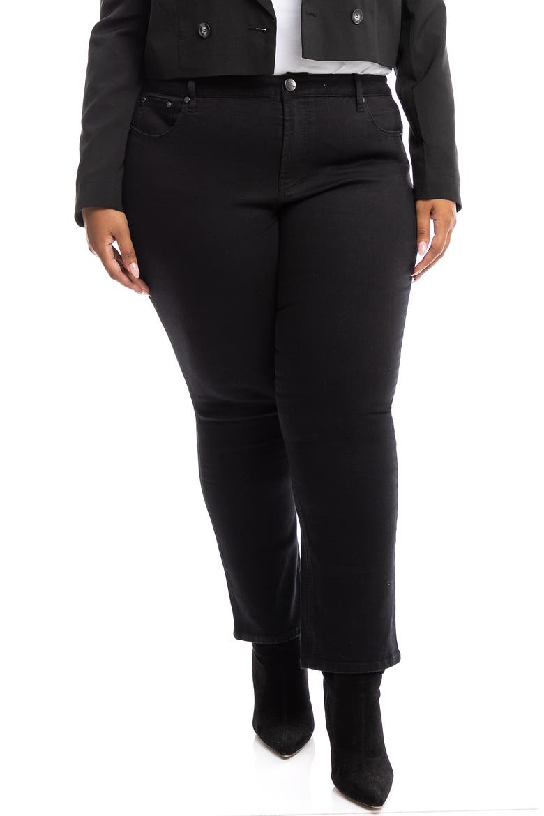 Cheeky Straight Leg Jeans, Alternate, color, BLACK