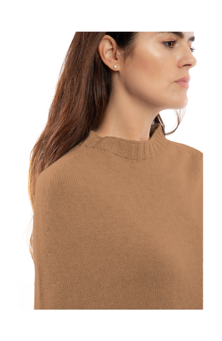 Monticelli Cashmere Pure Cashmere Double Zip Hoodie Sweater, Alternate, color, Camel