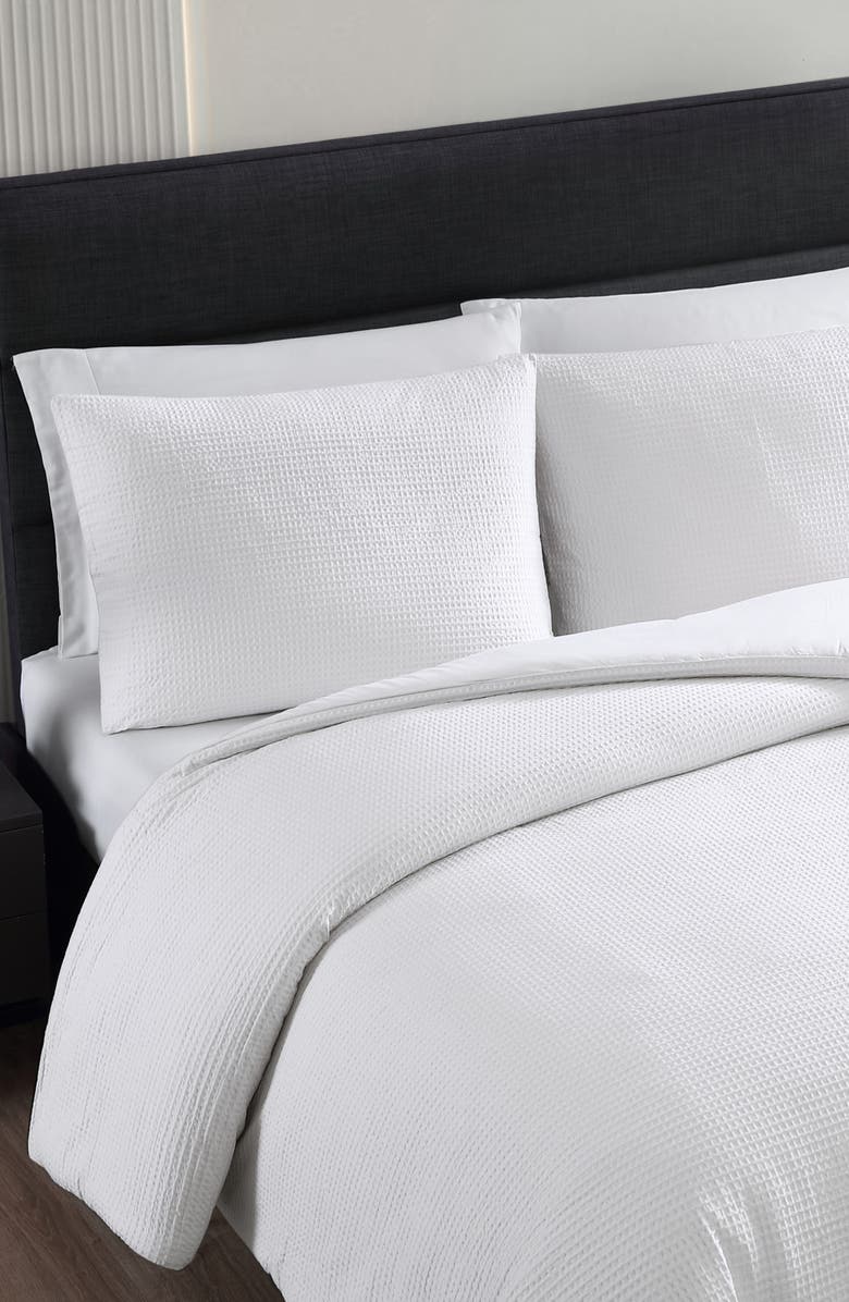 Vera Wang Waffle Piqué Comforter & Shams Set, Alternate, color, White