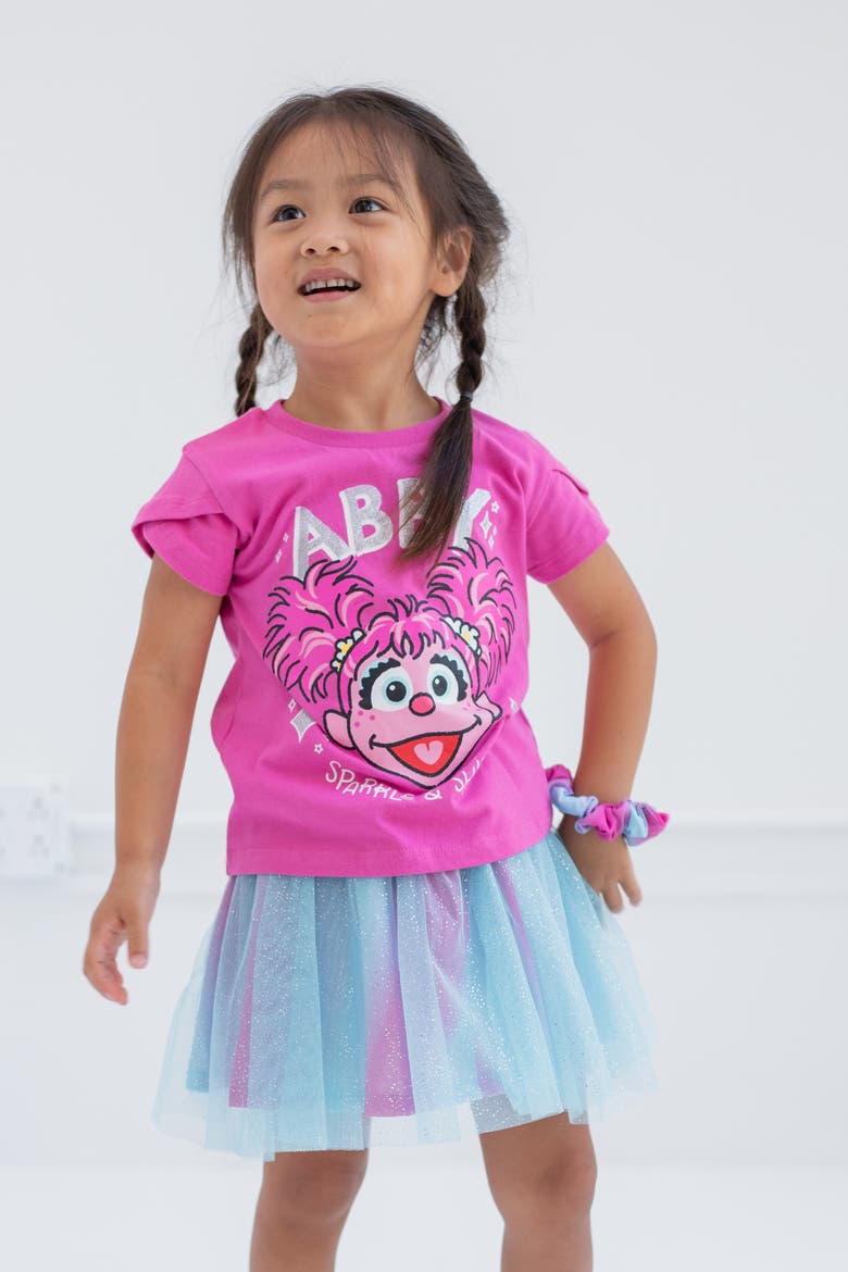 T-Shirt and Tutu Skirt Set, Alternate, color, Abby Cadabby Pink