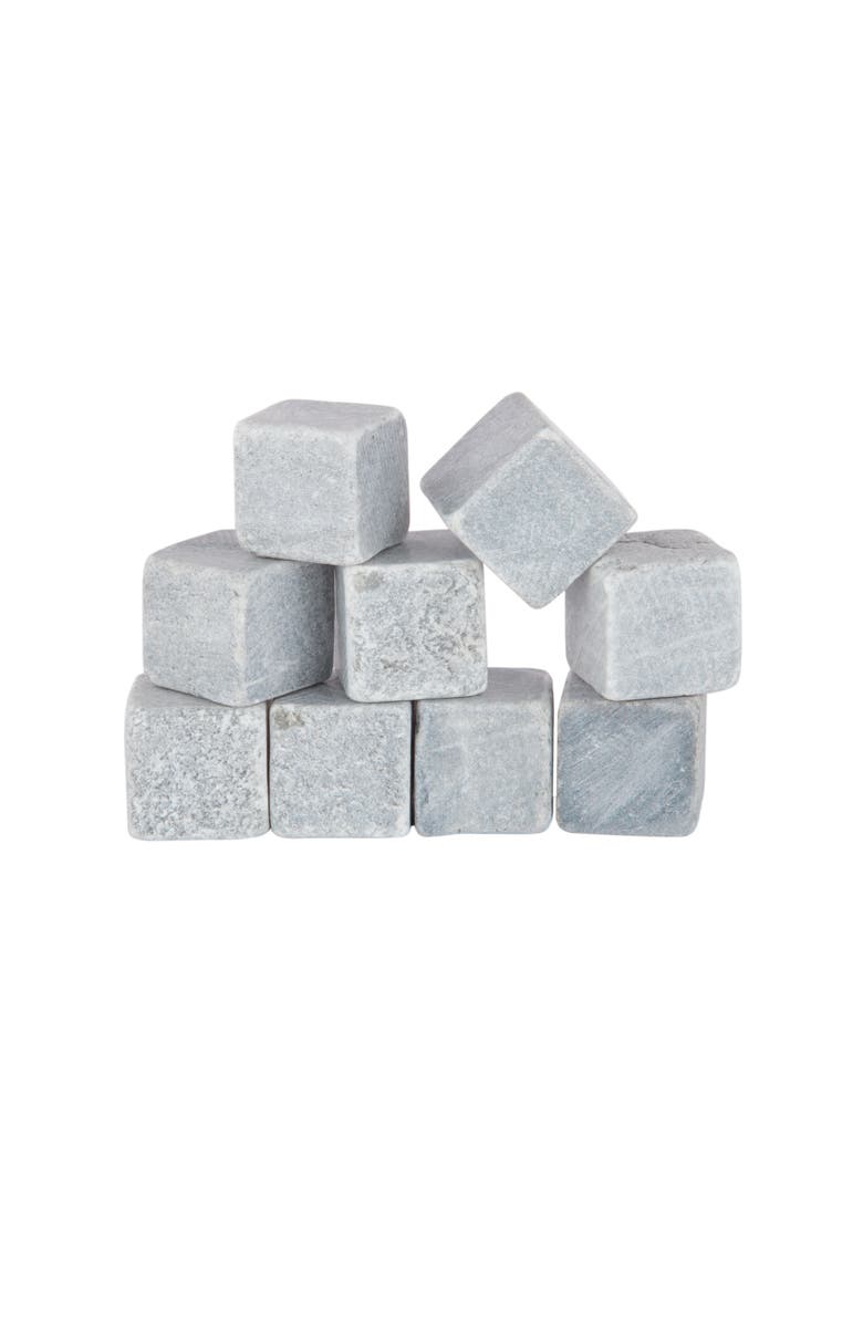 Viski Glacier Rocks Soapstone Cubes Set of 9, Main, color, Grey