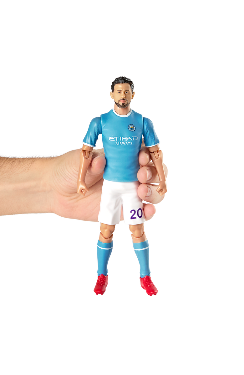 Banbo Toys SOCKERS Manchester City F.C. Bernardo Silva 8" Collectible Soccer Action Figure, Alternate, color, Blue