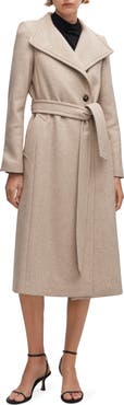 MANGO Longline Wool Blend Coat