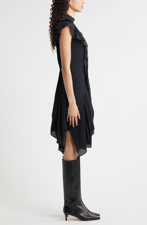 Chelsea28 Pintuck Shark Bite Hem Dress In Black