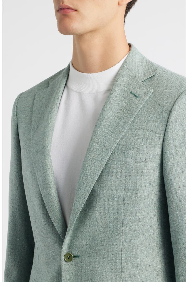 Trim Fit Light Green Check Textured Silk & Wool Sport Coat, Alternate, color, LIGHT GREEN