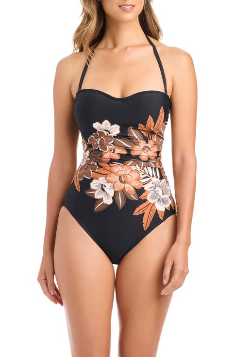 Shirred One-Piece Swimsuit