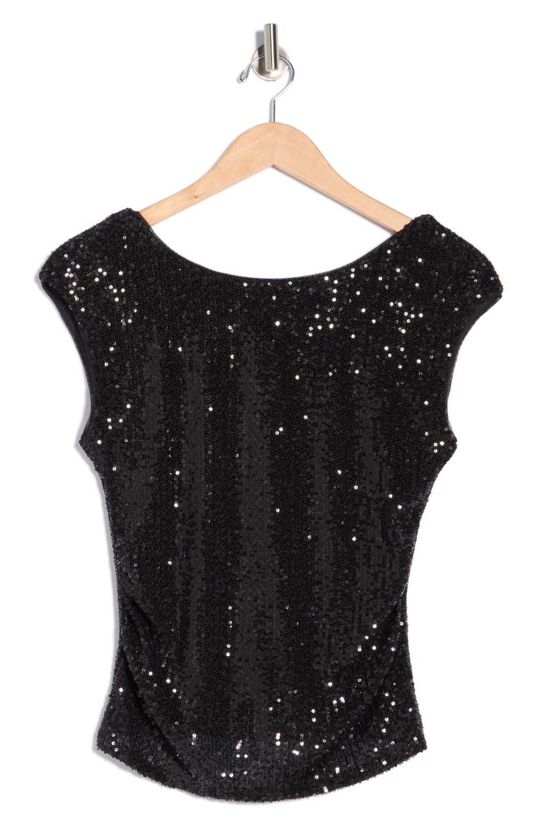 Abound Cap Sleeve Sequin Top, Alternate, color, Black