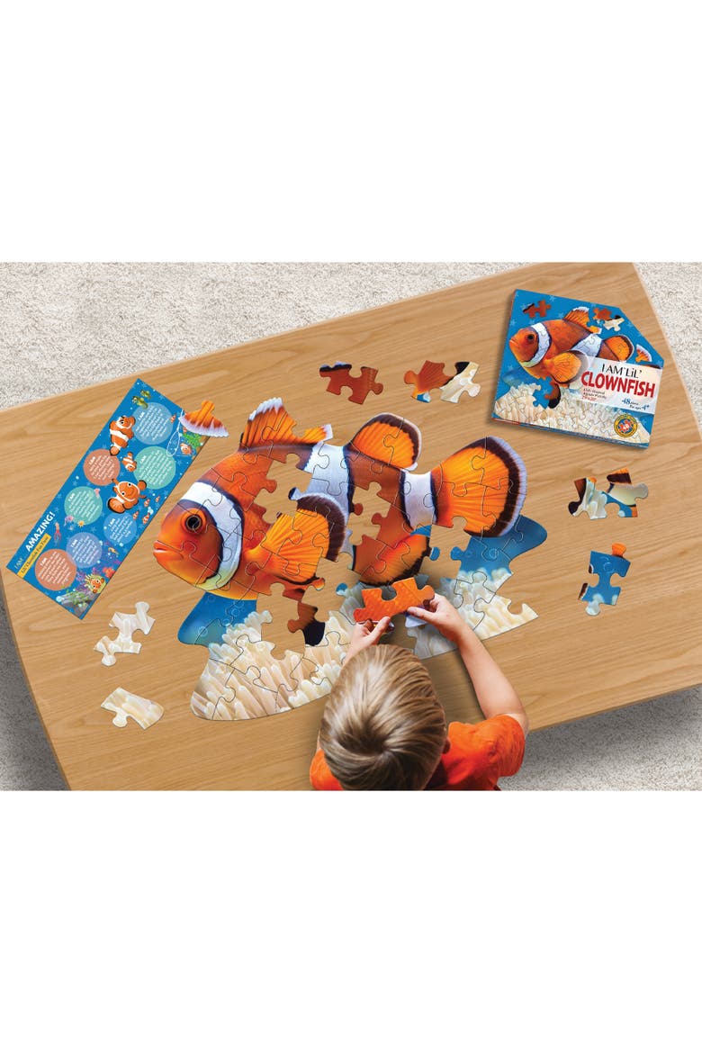 I Am Lil Clownfish 48 Piece Fish Shaped Puzzle, Ocean Life, Alternate, color, Multicolored