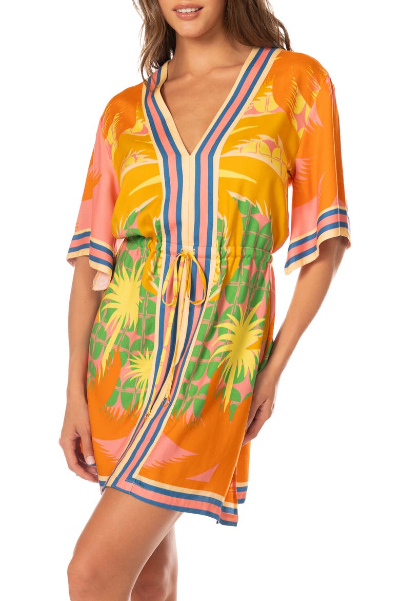 Solar Bliss Enjolia Cover-Up Dress, Alternate, color, OPEN YELLOW