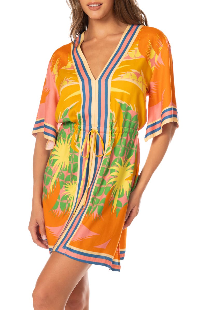 Maaji Solar Bliss Enjolia Cover-Up Dress, Alternate, color, Open Yellow