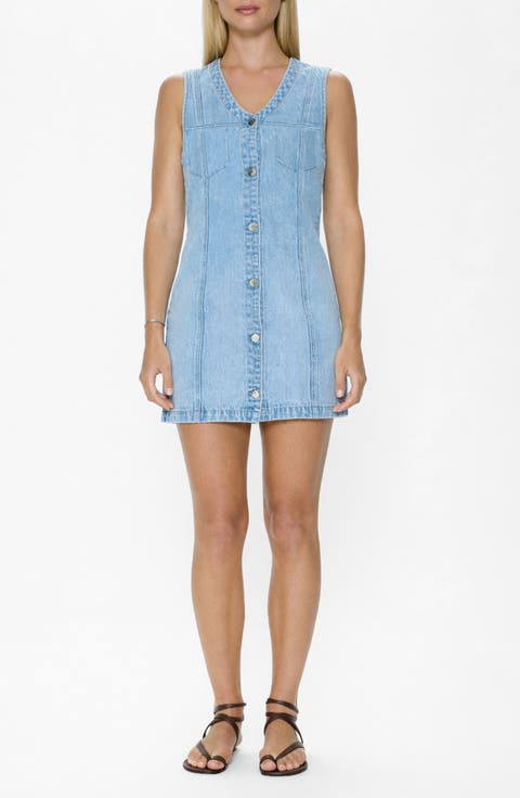 Carmel Denim Button-Up Minidress