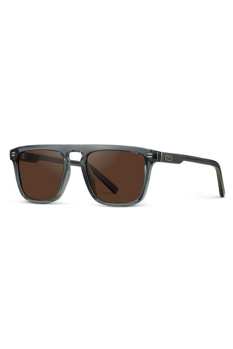 Sawyer - 53mm Squared Aviator Polarized Sunglasses, Alternate, color, Crystal Stone Blue