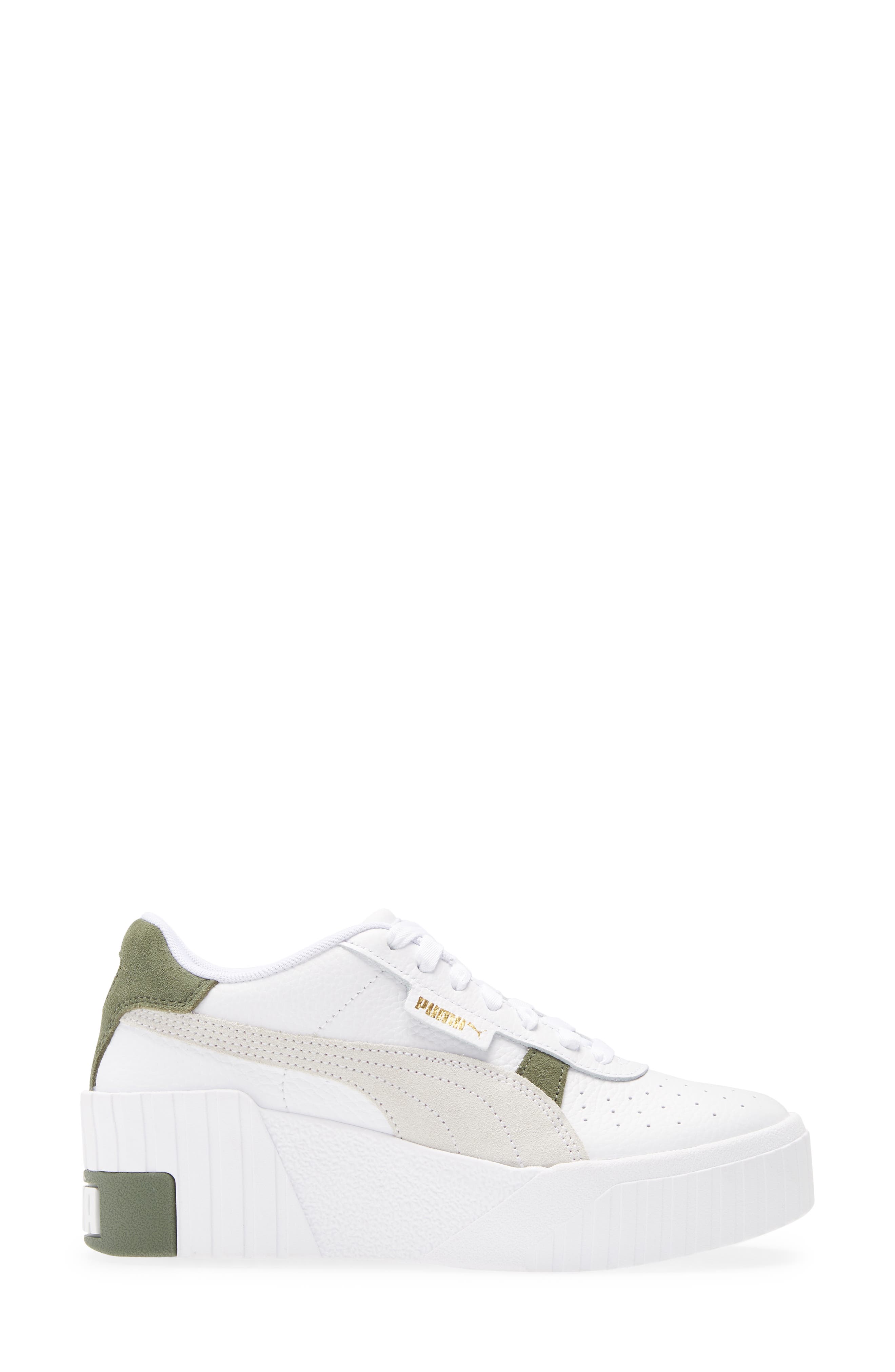 PUMA Cali Wedge Mix Sneaker, Alternate, color, Puma White/ Thyme