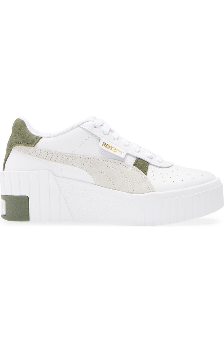 PUMA Cali Wedge Mix Sneaker, Alternate, color, Puma White/ Thyme