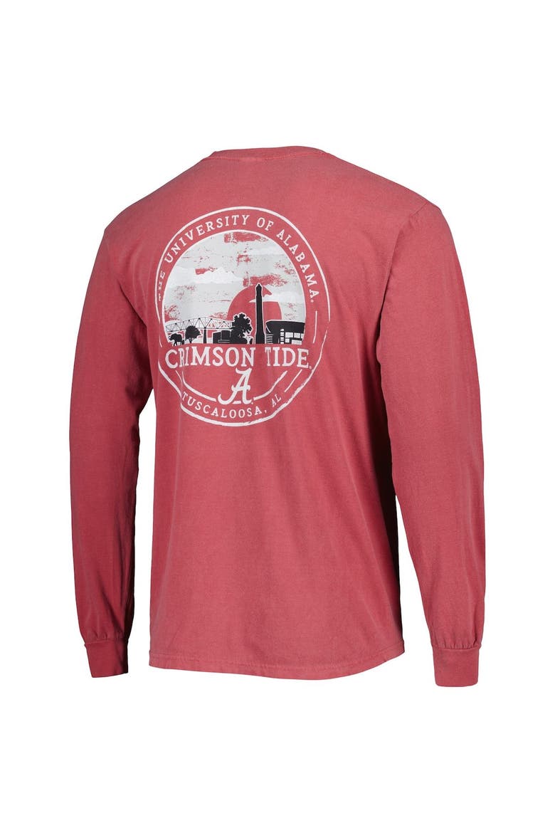 Men's Crimson Alabama Crimson Tide Circle Campus Scene Long Sleeve T-Shirt, Alternate, color, Crimson