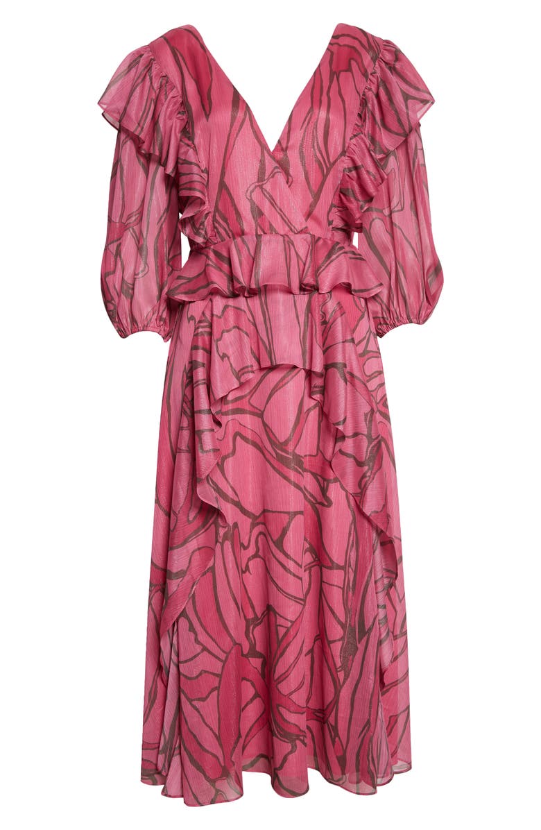 Ted Baker London Victoir Abstract Print Chiffon Ruffle Dress, Alternate, color,