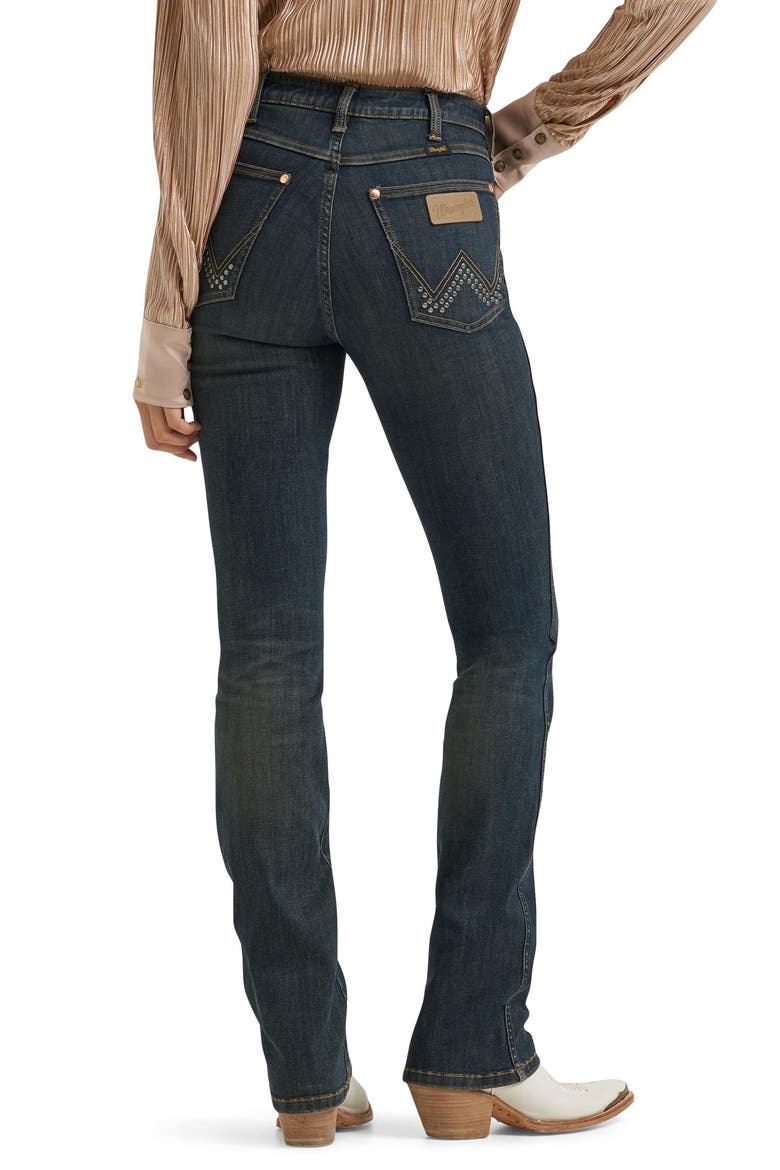 Western High Waist Straight Leg Jeans, Alternate, color, DARK DENIM