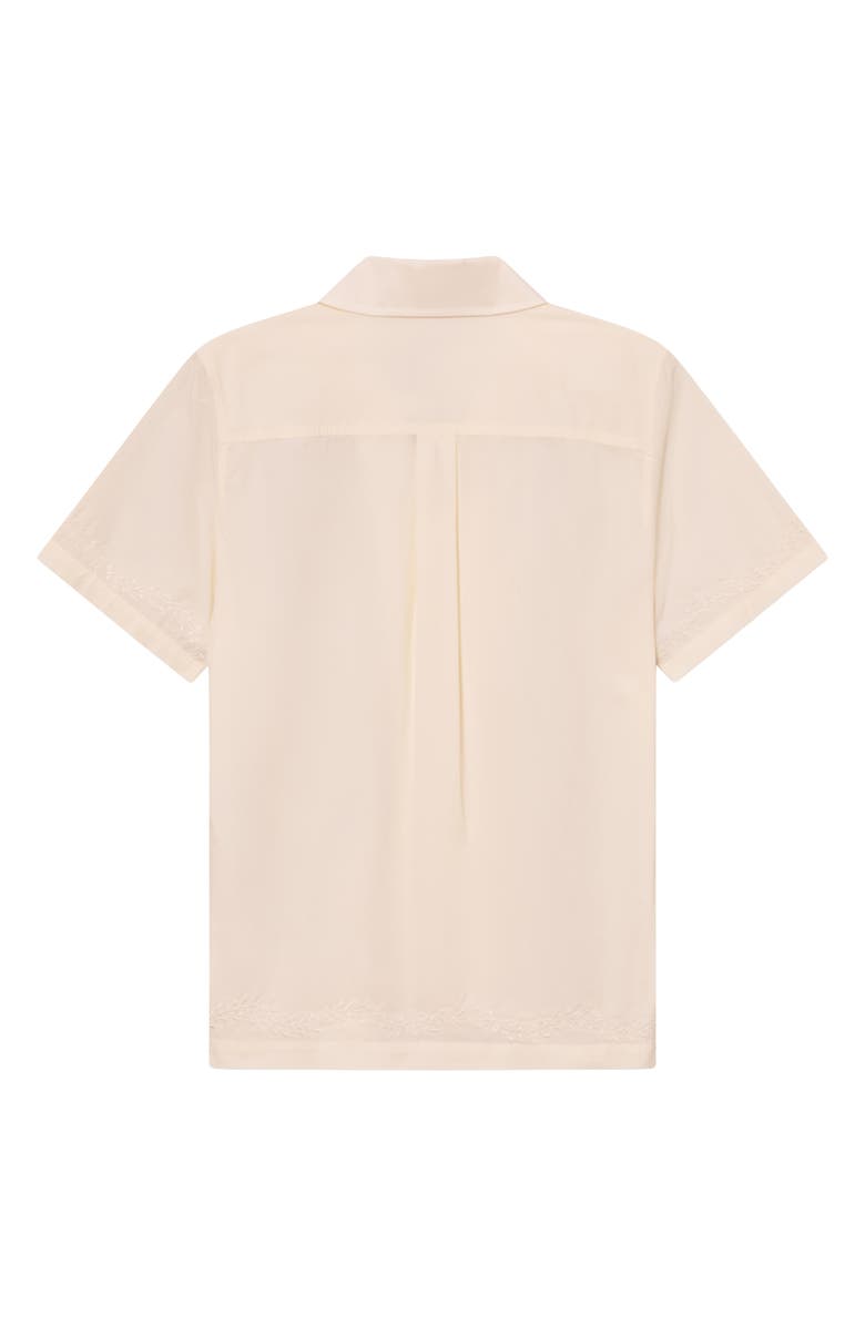 Les Deux Lesley Embroidered Organic Cotton Camp Shirt, Alternate, color, Light Ivory