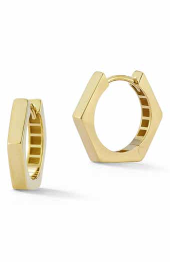 Ember Fine Jewelry 14K Gold Hexagon Hoop Earrings