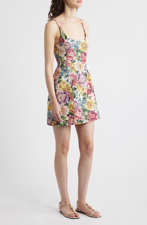 Faithfull The Brand Sanne Floral Linen Minidress In Pink Colette Floral Multi