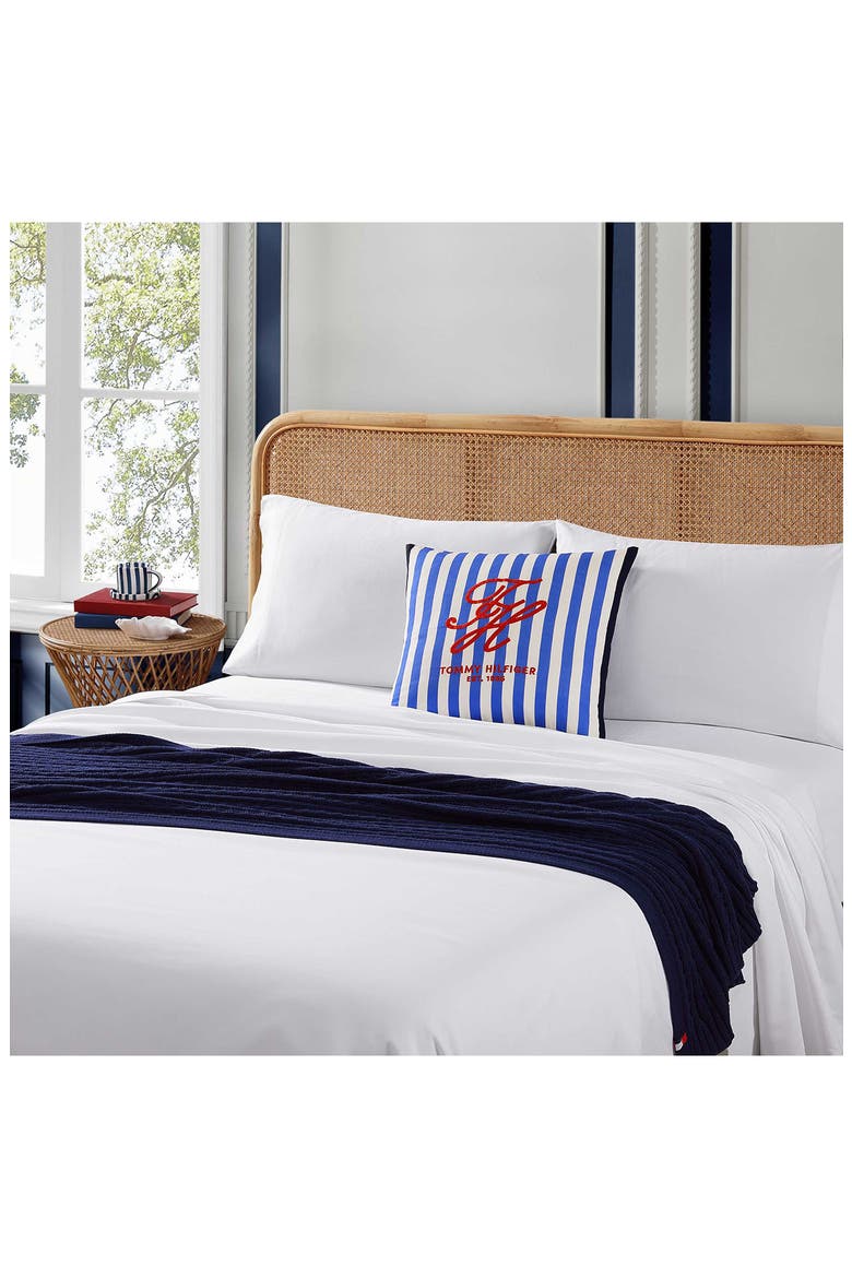 Beachfront Stripe Accent Pillow, Alternate, color, ULTRA BLUE/ RED