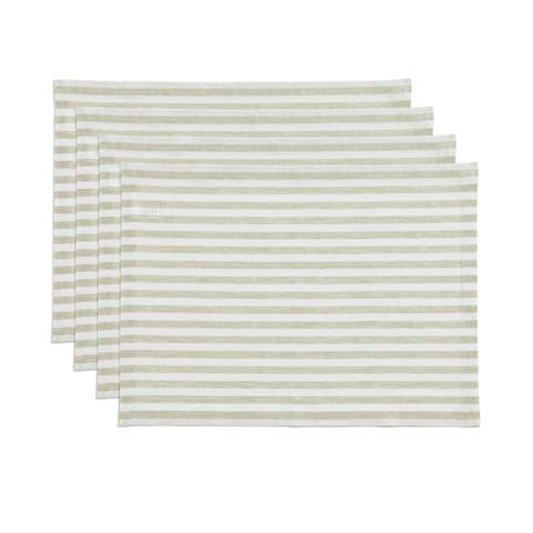 Linen Placemats Set of 4, 14 x 19" - Amalfi Stripe