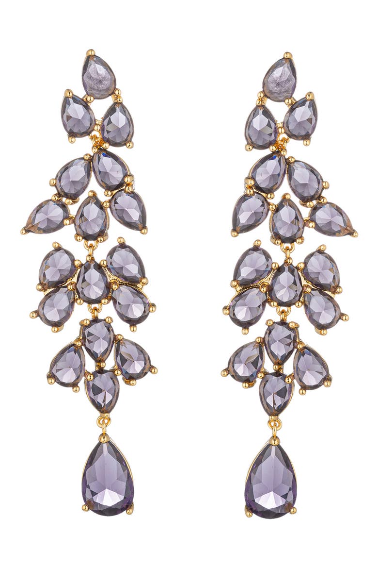 Alice Purple Cubic Zirconia Drop Earrings, Main, color, PURPLE